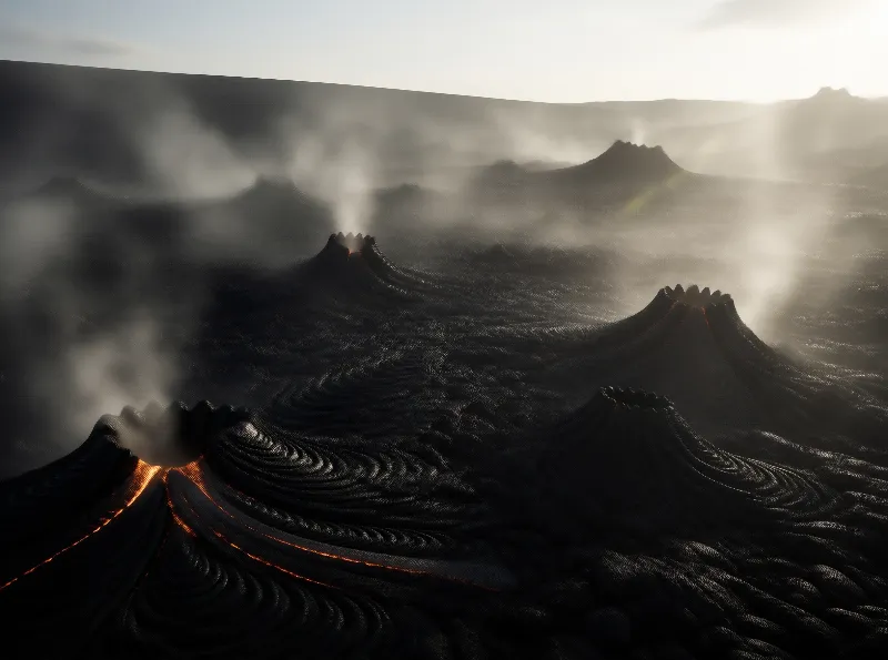 Surreal Volcanic Landscape
