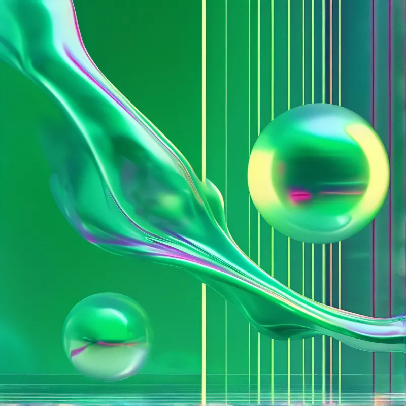 Abstract Green Liquid Art