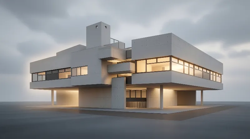 Concrete Villa in the Mist