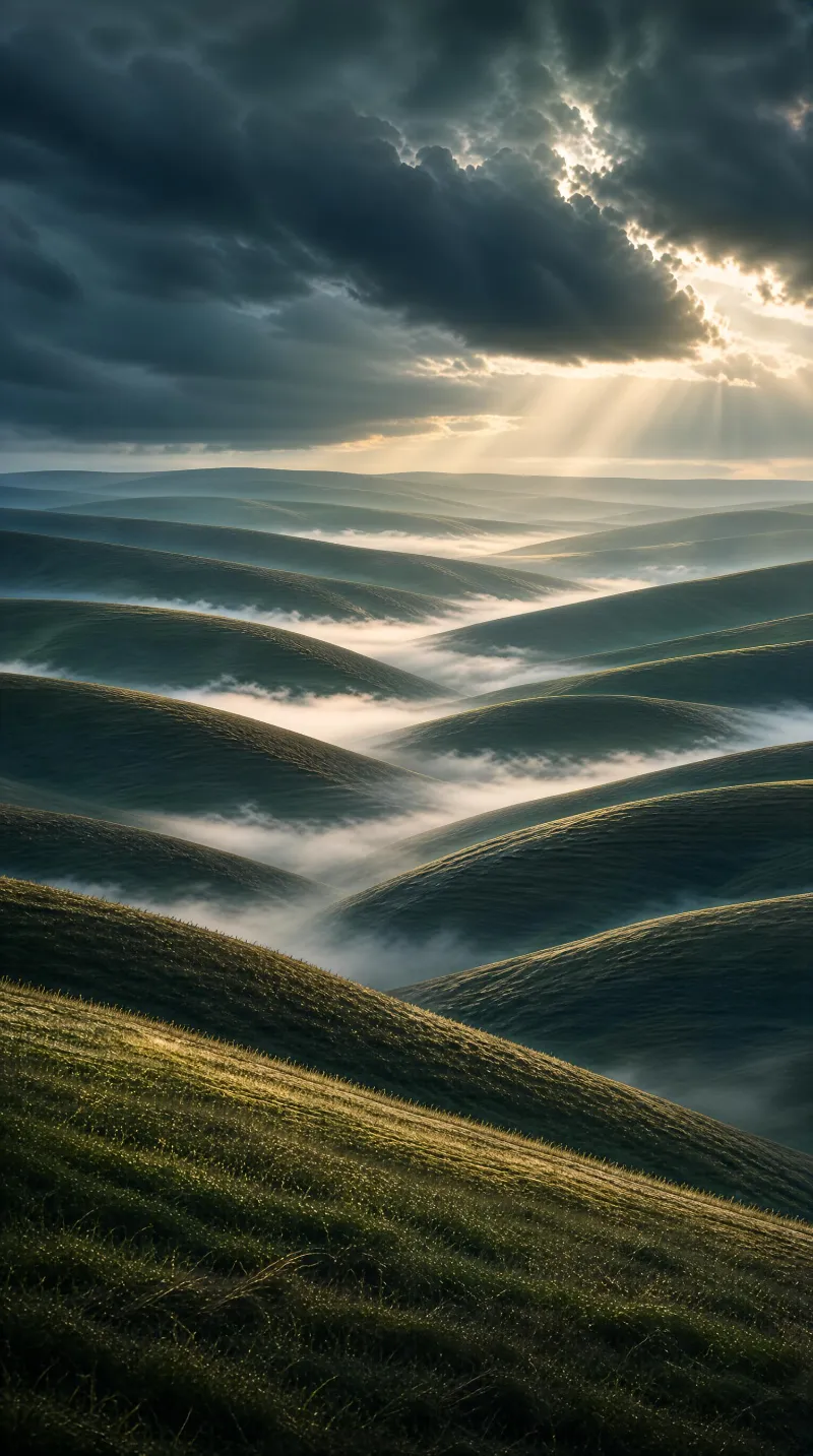 Rolling Hills and Sunbeams