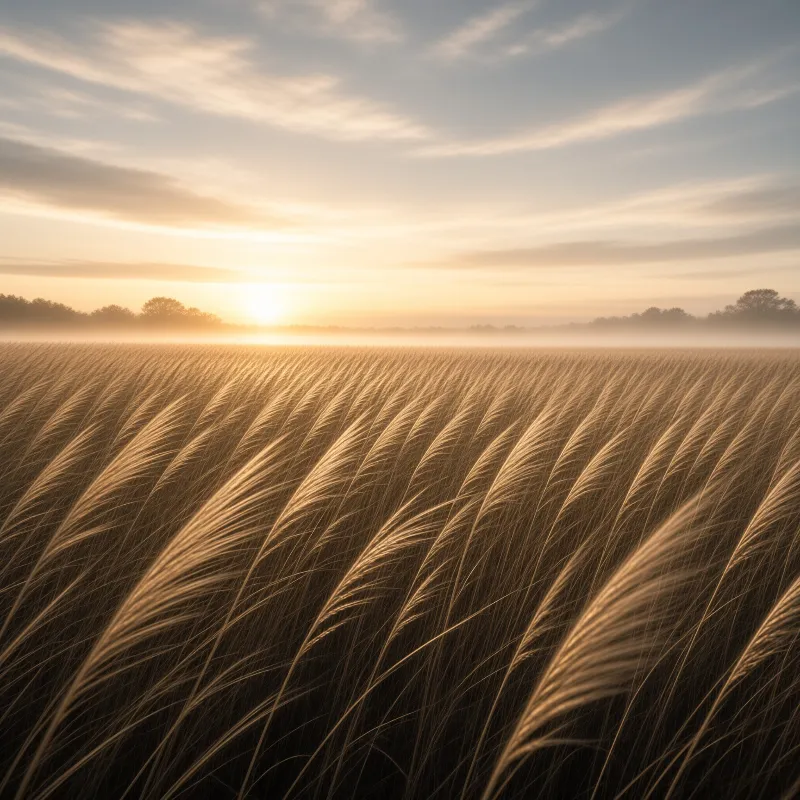 Misty Wheat Sunrise