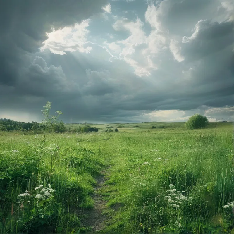 Storm Cloud Meadow Landscape