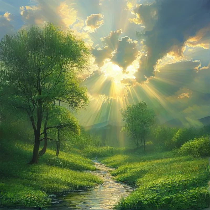 Sunlight Breaking Through Clouds