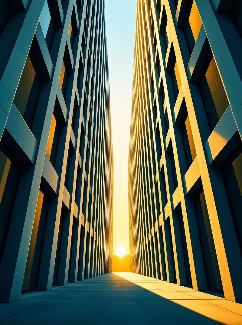 Urban Canyon at Golden Hour