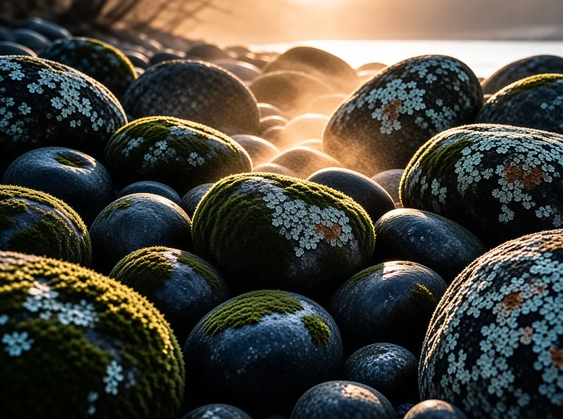 Sunlit Mossy Spheres