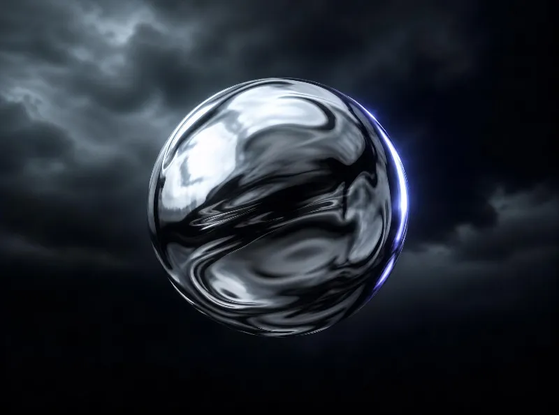 Metallic Sphere in Dark Sky