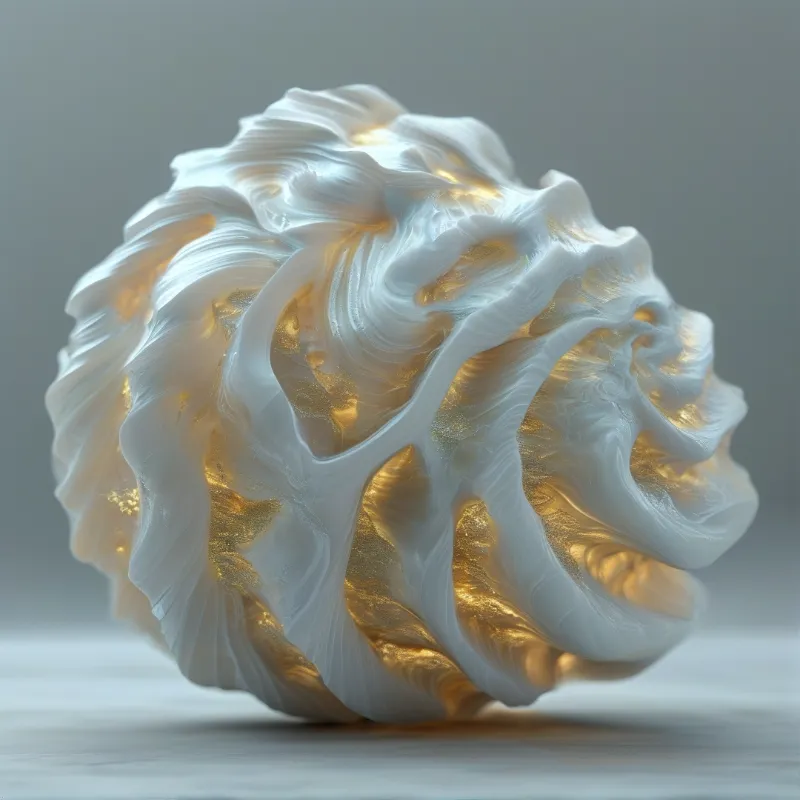 Luminous White and Gold Form