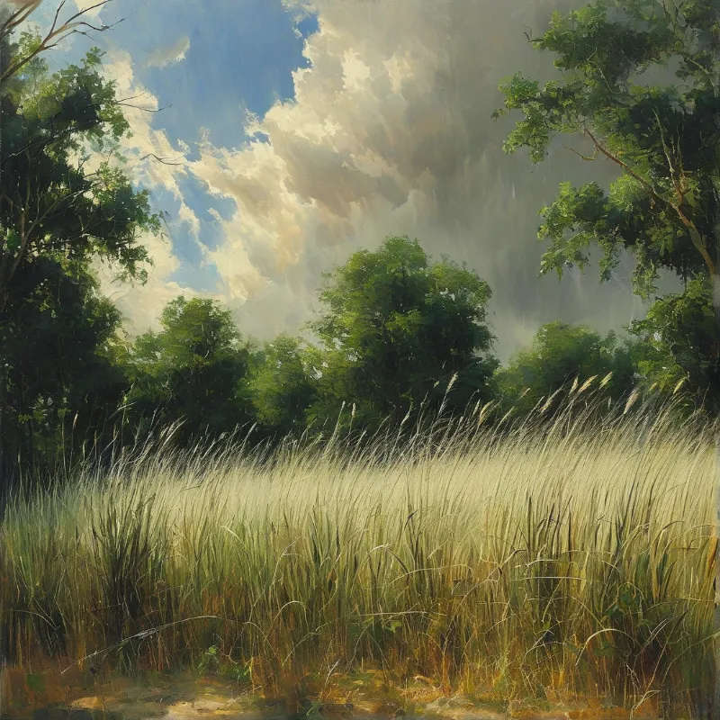 Sunny Grassy Landscape
