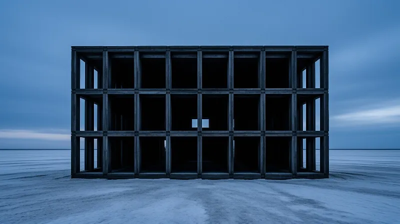 Dark Grid Structure on Ice