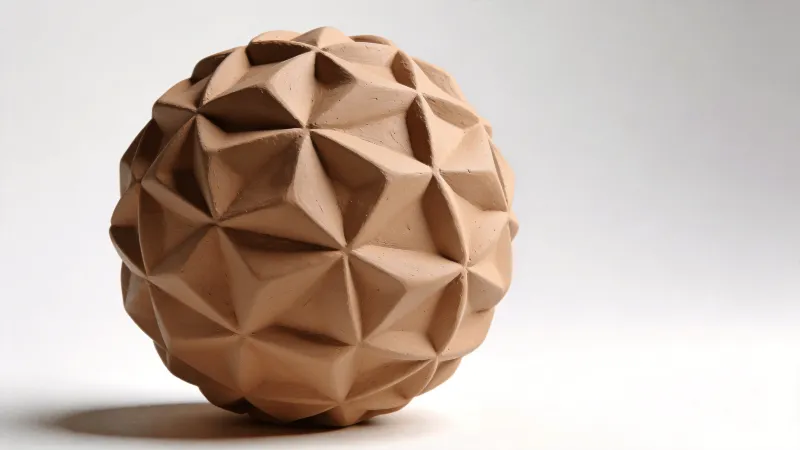 Clay, Elegant Geometric Sphere