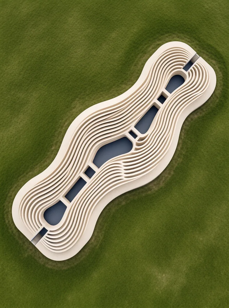 Wavy Layered Modern Building