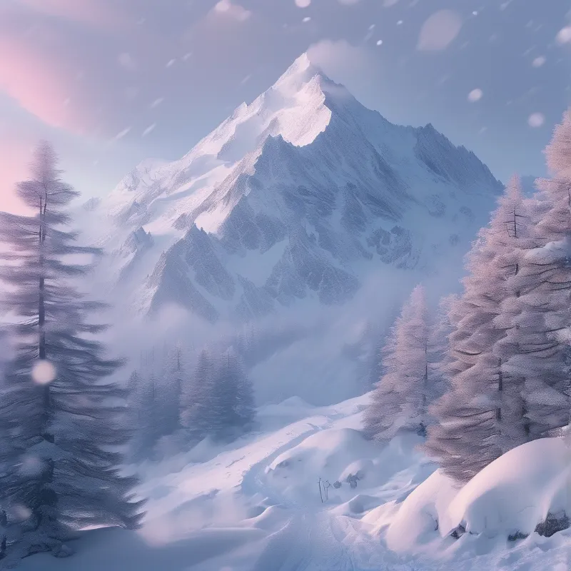 Serene Snowy Mountain Peak