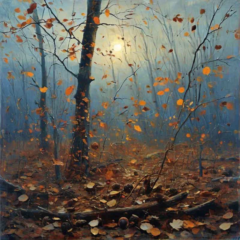 Sunlit Autumn Forest