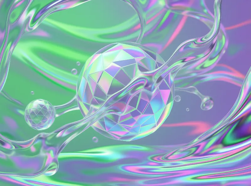 Abstract Fluid Crystal Art