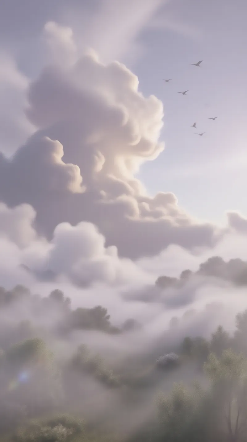 Cloudy Sky with Birds