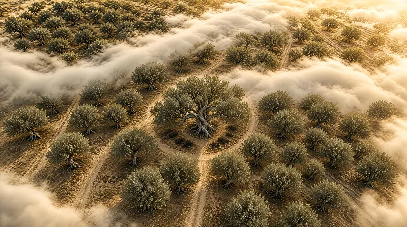Olive Grove in Mist