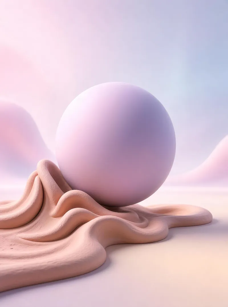 Pastel Sphere on Liquid
