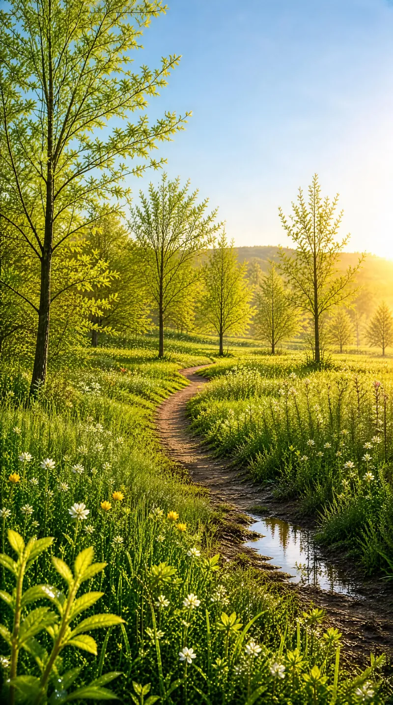 Sunlit Spring Path