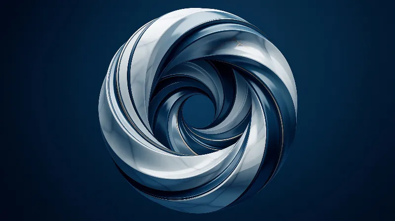 Abstract Blue Metal Spiral
