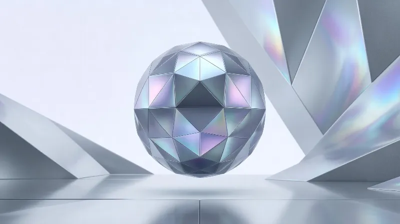 Iridescent Geometric Sphere
