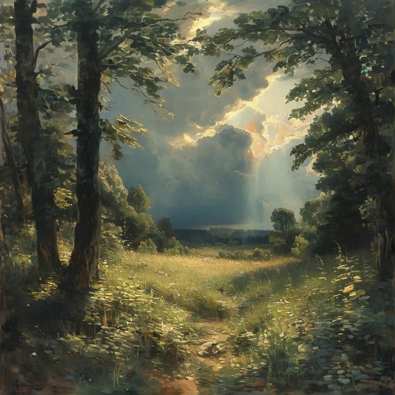 Sunlit Forest Landscape