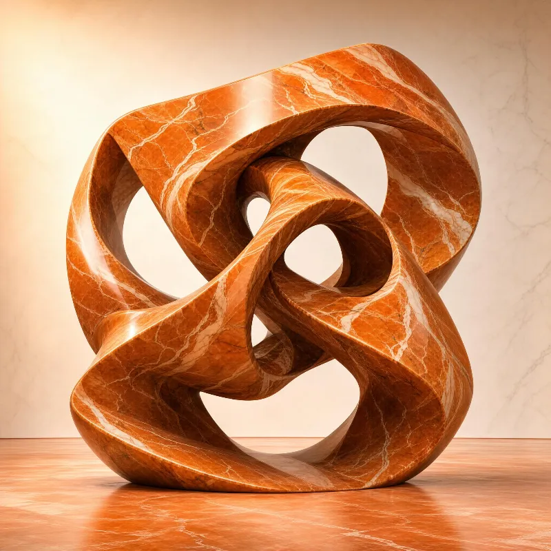 Abstract Marble Knot Sculpture