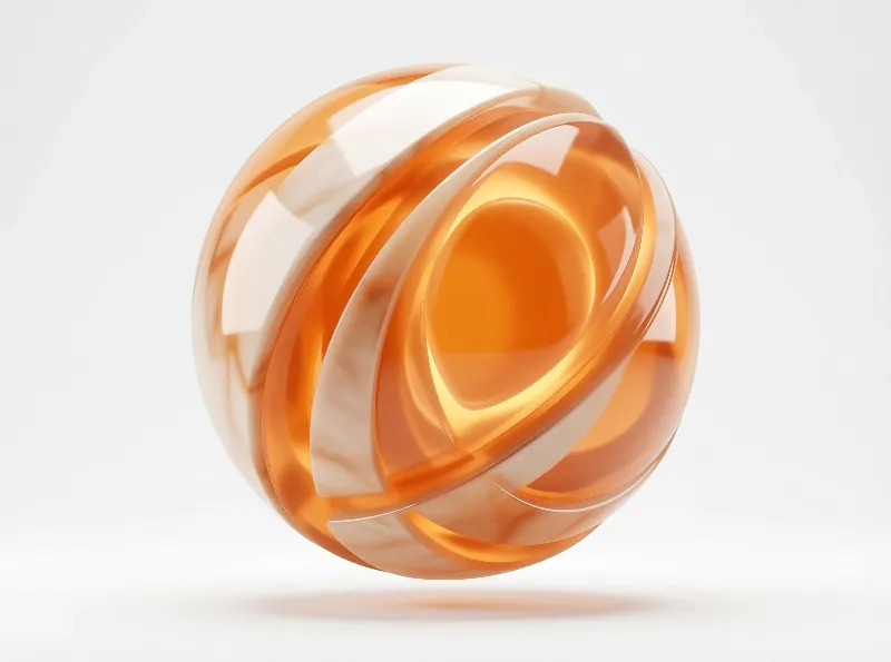 Abstract Orange Glass Sphere