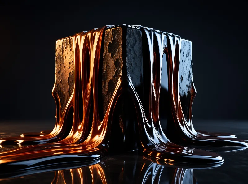 Melting Golden Cube