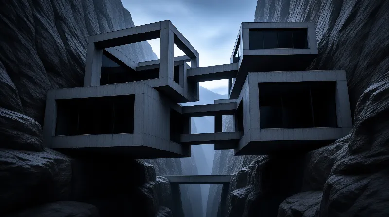 Concrete Structure in Canyon