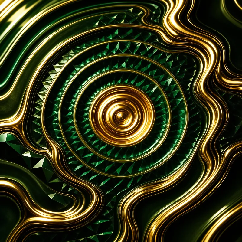 Golden Emerald Swirl