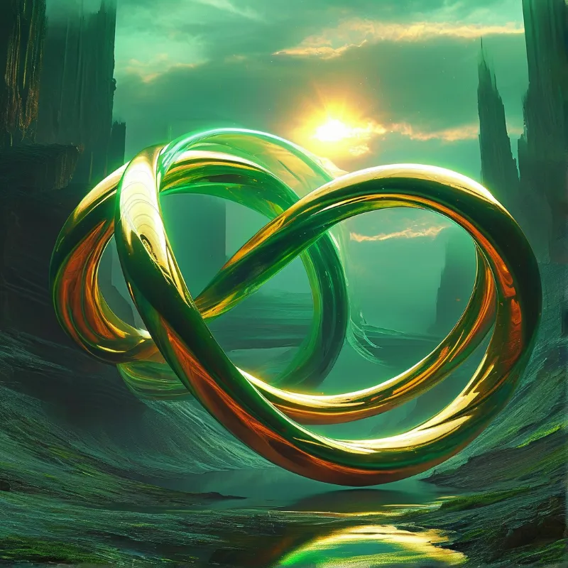 Metallic Knot in Futuristic Valley