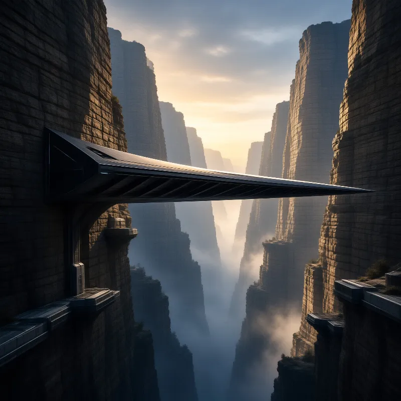 Sunrise Over a Deep Canyon