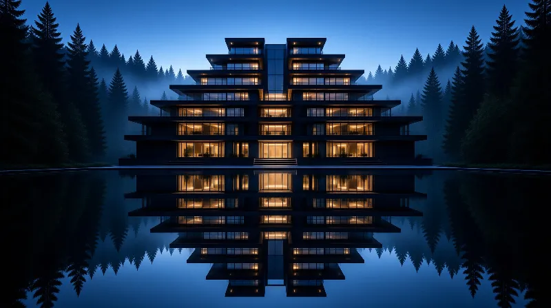 Modern Forest Resort Night