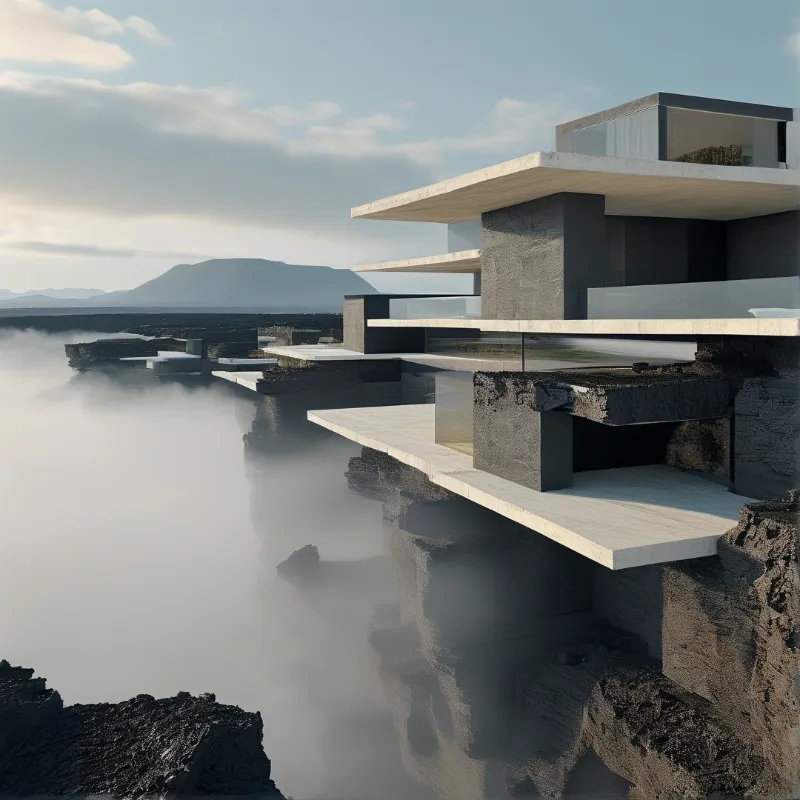 Futuristic Cliffside Architecture