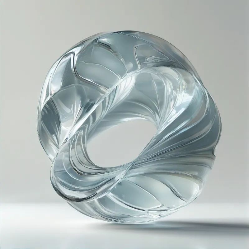 Abstract Glass Ring Sculpture