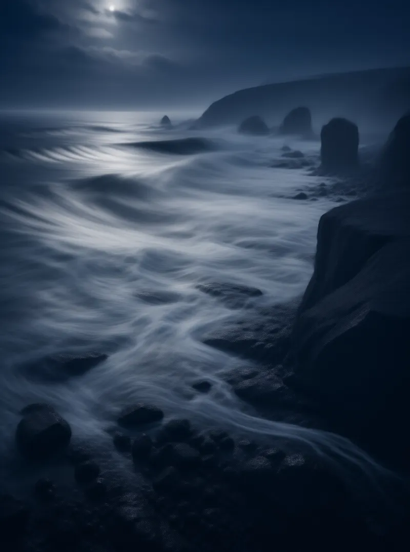 Moonlit Coastal Night
