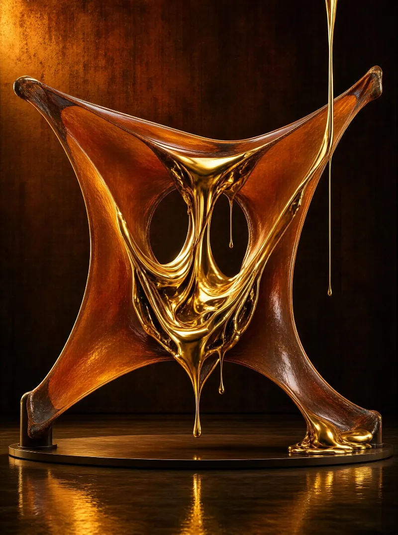Molten Gold Sculpture