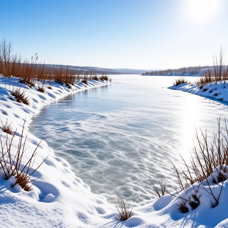 Winter River Landscape