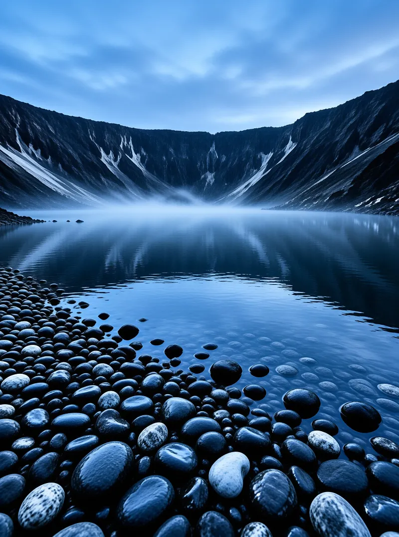 Misty Mountain Lake Shore
