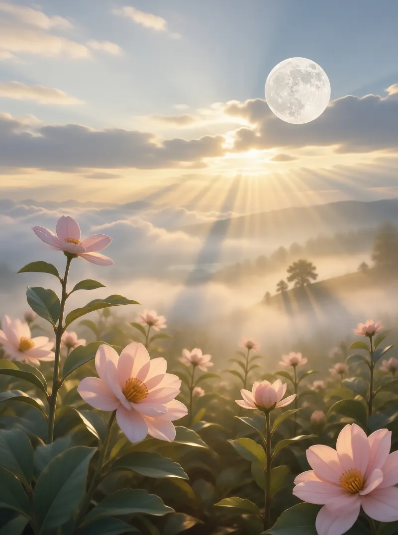 Ethereal Garden at Sunrise