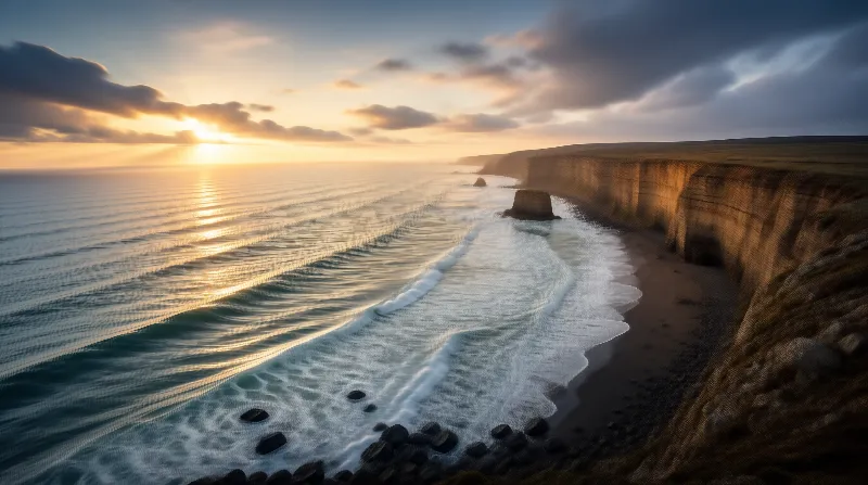 Sunset Over Coastal Cliffs