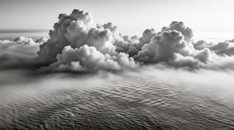 Monochrome Cloud Sea Landscape