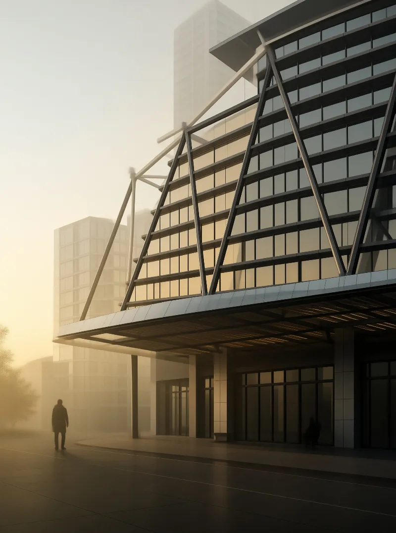 Misty Modern Office Building