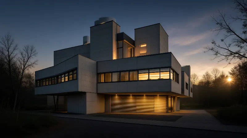Modern House at Sunset