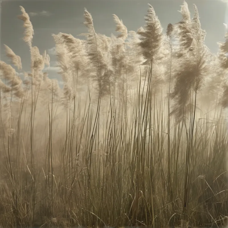 Golden Reeds in Mist