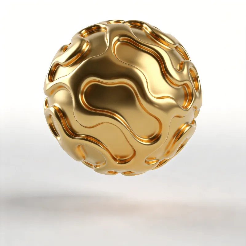 Floating Orb Minimalist — Liquid Gold Study