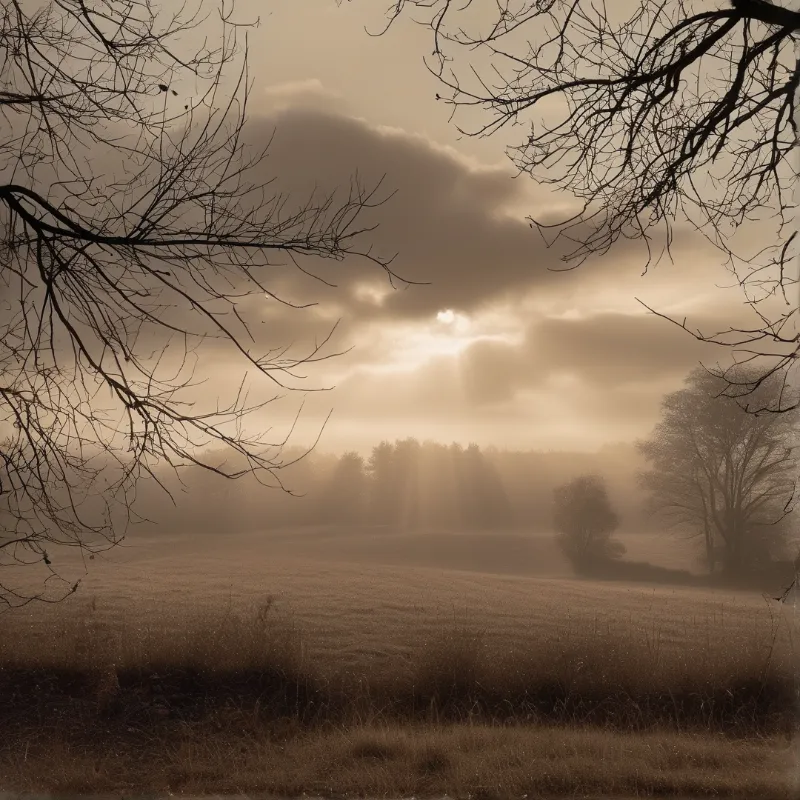 Misty Sepia Landscape