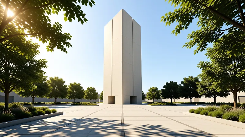 Modern White Tower Structure