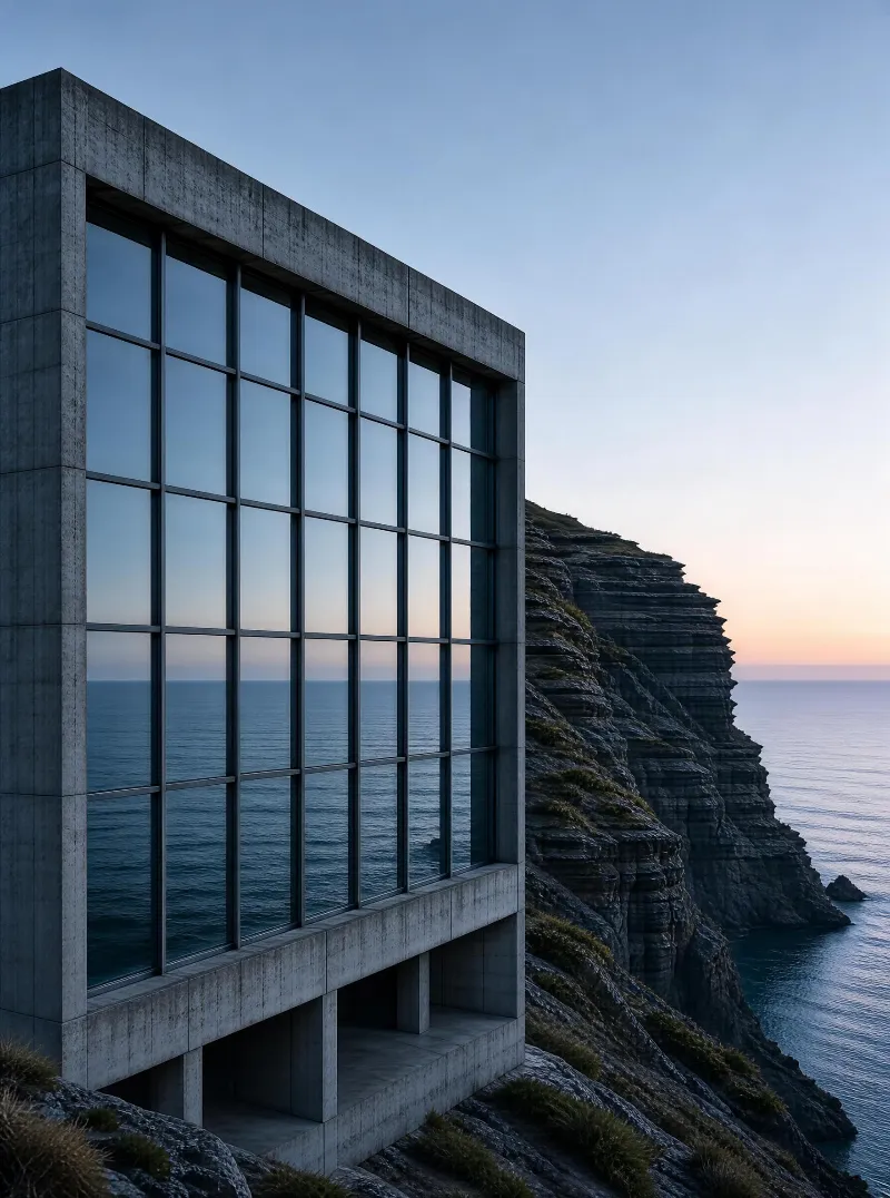Cliffside Concrete Building