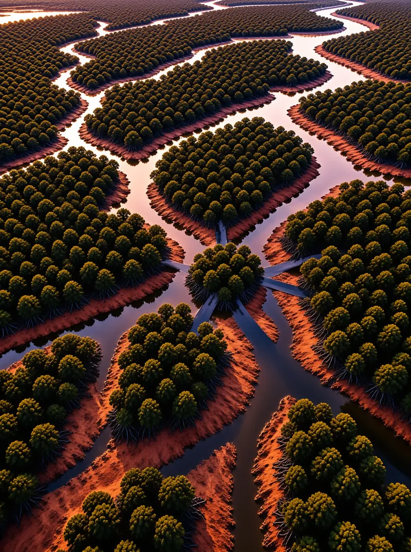 Aerial View of Wetland Delta